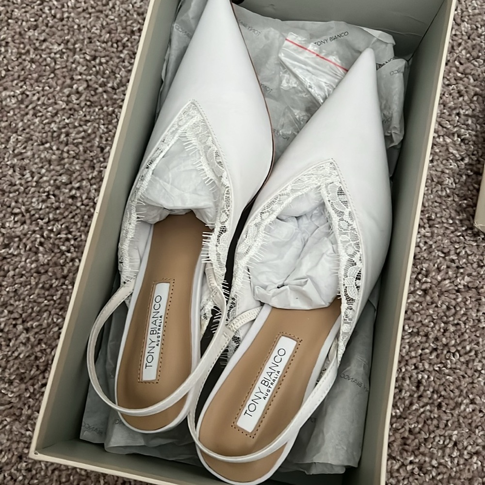 Tony Bianco Kenzie Slingback Kitten Heels White - Picture 3 of 5